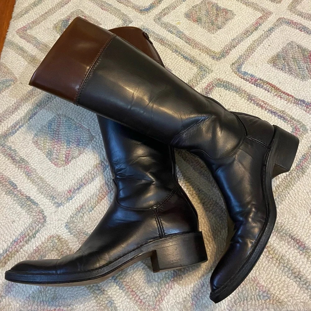 Rocco P Barney’s Tall Western Riding Knee Boots Flat Leather 36.5 Leather - Picture 11 of 13